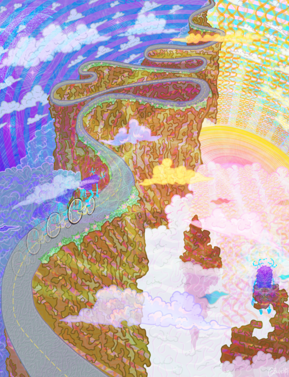 Bicycle Day 2022 Visionary Art by Karl BlueHippo