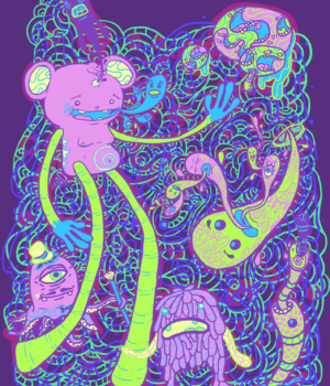 Conjuring Creatures - 2012 Visionary Art by Karl BlueHippo
