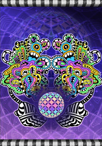 Globule Gluon Visionary Art by Karl BlueHippo
