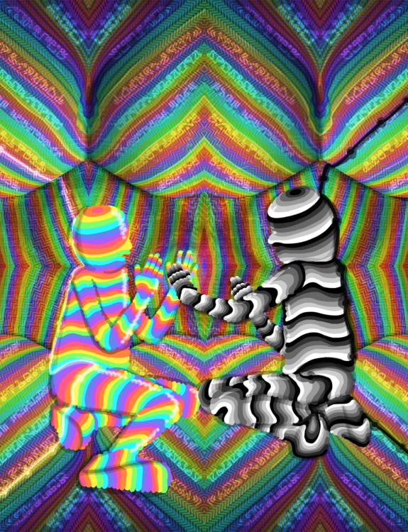 Peace of Pattycake Visionary Art by Karl BlueHippo