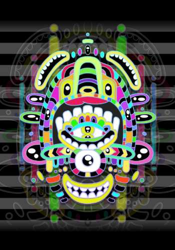 This entity is believed to be a combination of purely microwave and ultraviolet frequencies. The mind jolts to pull faces from these waveforms, which appear friendly yet a little bit creepy. As the rays peak and trough, the figure transforms,changing as it becomes the background that was once itself only moments previously. NTT XODV8